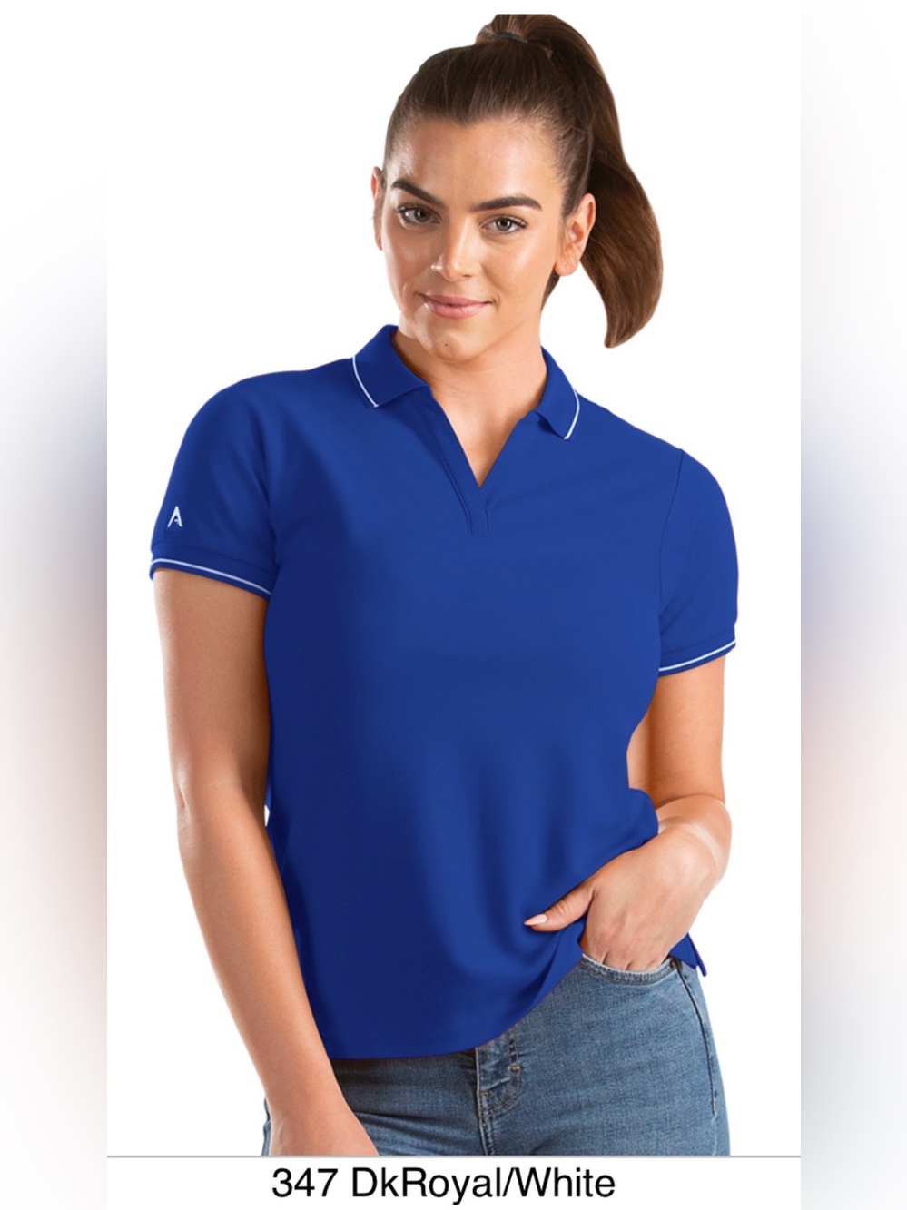 ✨ Antigua Women’s Affluent Performance Golf Polo NWT Medium Royal Blue ✨